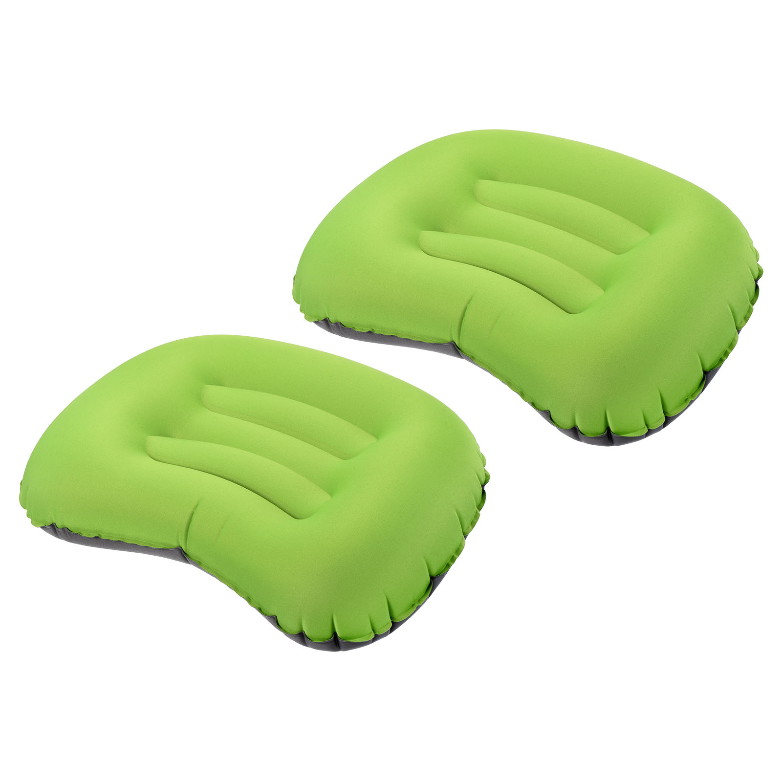 Unique Bargains Inflatable Pillow Large 17 x 13' Ultralight Camping Travel Pillow, Green 2 Pack