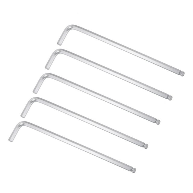 Unique Bargains 1/4' Ball End Hex Key Wrench, L Shaped Long Arm 40Cr Repairing Tool, SAE 5 Pack