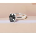 thumbnail image 2 of Black Rutilated Quartz Solitaire Ring , 925 Sterling Silver, Black Rutilated Quartz Oval shape solitaire ring, Moss agate Ring, Gift For her, 2 of 2