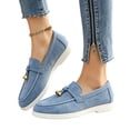 thumbnail image 5 of Domzle Faux Suede Slip-on Casual Loafers for Women | Memory Foam Insole Lightweight Womens Loafers - Non-Slip Comfortable Casual Footwear - Comfortable Loafers Women Blue, 5 of 6