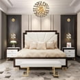 thumbnail image 2 of Michael Amini Belmont Place Cal. King Fabric & Wood Bed in Cream/Espresso, 2 of 14