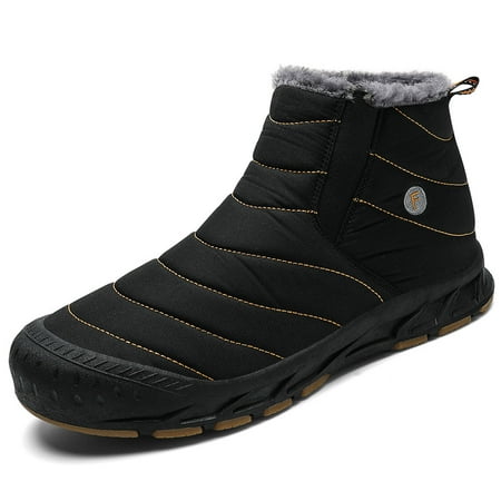 

Earlde Men Women Snow Boots Comfortable Faux Fur Full Lined Black