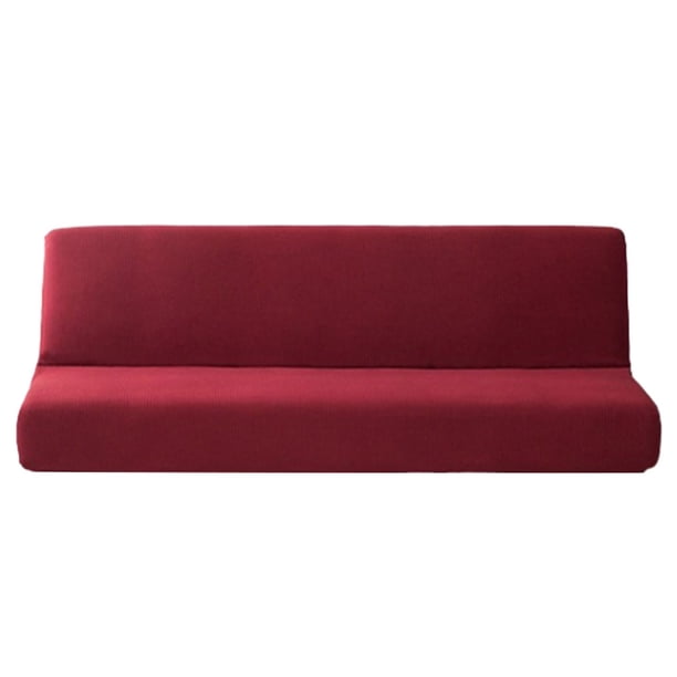 Funda de sofá elástica Kearding poliéster duradera sin brazos Vino rojo