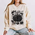 thumbnail image 4 of Pumpkin With Leaves Distressed - Women's Lightweight Garment Dyed Sweatshirt, 4 of 10