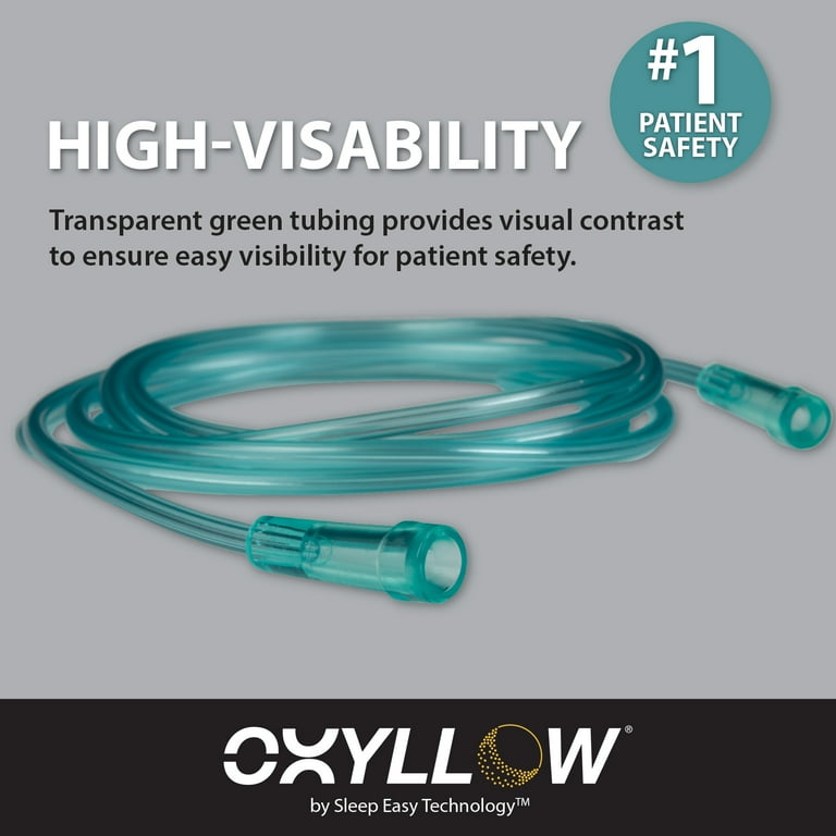 Medline Clear Crush-Resistant Oxygen Tubing, 25 Ft Length, Standard Connector, Pack Of 25 - Single Patient Use 1 thumbnail image