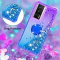 thumbnail image 4 of Clear Case for Xiaomi Poco F5 Pro 5G with Kickstand for Girls Women, Liquid Glitter Sparkle Bling Cute Case Gradient Quicksand Cover for Xiaomi Poco F5 Pro 5G JB Purple Navy, 4 of 14
