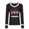 thumbnail image 4 of Fheaev Ugly Christmas Sweaters For Women Graphic Printed Plush V-Neck Patchwork Long Sleeved Slim Fitting Bottom T-Shirt Top Winter Holiday Pullovers Loose T-Shirt Blouse Top, 4 of 4
