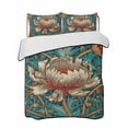 thumbnail image 2 of Quilts Twin XL Size, William Morris Plant Floral Soft Comforter Bedding Set for Bed, Retro Lotus Flower Leaves Lightweight Quilted Bedspread with Pillow Cover(2 Pieces) for All Season, 68x98 Inch, 2 of 6