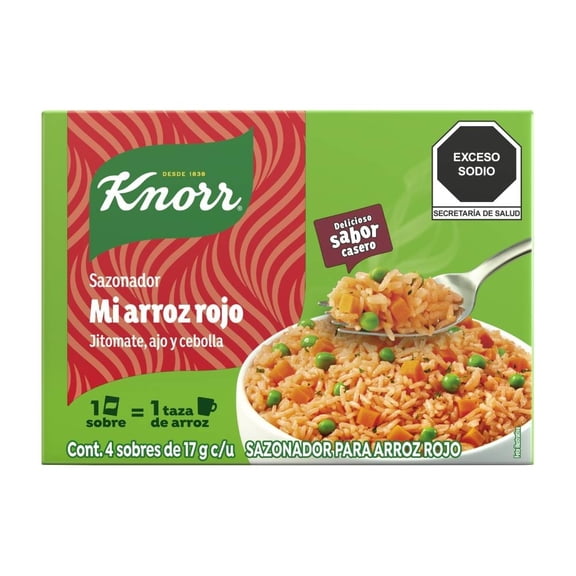 Sazonador Knorr Mi Arroz Rojo 4 sobres de 17 g c/u