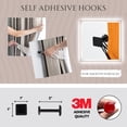 thumbnail image 4 of Evideco French Home Goods Curtain Holdbacks Modern Square Design Curtain Tieback Hooks - Set of 2 Adhesive Metal Holdbacks for Window Treatment - Glossy Black, 4 of 6