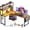 Vintage, variant on 53 Inch L Shaped Desk with LED Lighting, Reversible Gaming Desk with Power Outlets, Cornor Computer Table with Storage Shelves & Bag & Iron Hook, Home Office Table for Writing, Study, Pink
