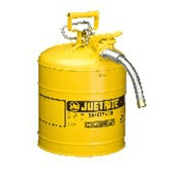 Justrite 7250220, 5 Gallon Emergency Fuel Container Type II AccuFlow Yellow