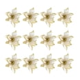 thumbnail image 1 of EeaseCA 24pcs Christmas Flower Simulation Gold Powder Flower Christmas Tree Decoration Flower Golden, 1 of 8