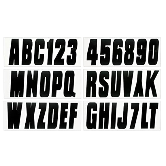 Hardline Products Series 350 Factory Matched 3-Inch Boat & PWC Registration Number Kit, Solid Black