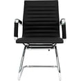 thumbnail image 2 of Silla Oficina Semi Ejecutiva Visitante Sala Espera Trineo Piel PU Blanca Rep Eames Aluminium Grupo Microtec Secretarial Minimalista Moderna Visita Fija (Blanco) Grupo Microtec Eames Aluminium, 2 of 4