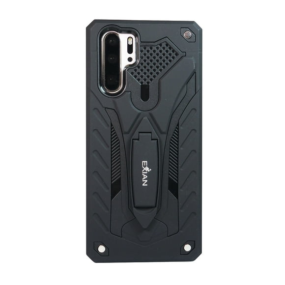 Exian Huawei P30 Pro Armored Case with Stand, Black