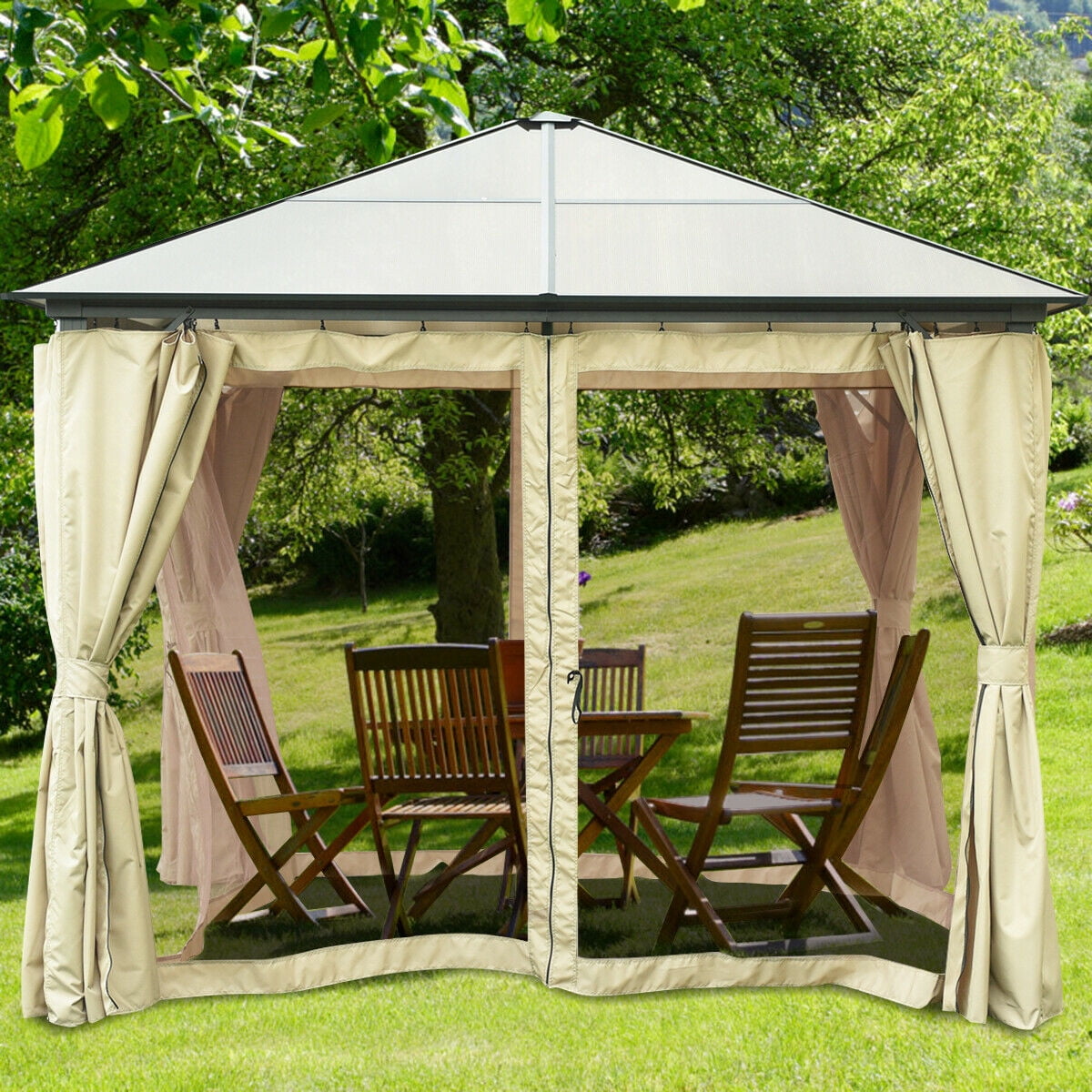 Gymax 10x 10 Gazebo Canopy Shelter Outdoor Patio Party Tent Awning