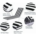 thumbnail image 2 of Outdoor Lounge Chair Cushion Replacement Patio Funiture Seat Cushion Chaise Lounge Cushion (Black White), 2 of 5
