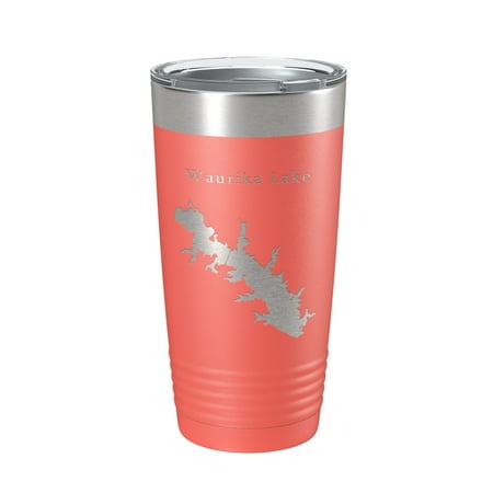 

Waurika Lake Map Tumbler Travel Mug Insulated Laser Engraved Coffee Cup Oklahoma 20 oz Coral