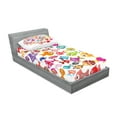 thumbnail image 2 of Ambesonne Cartoon Fitted Sheet & Pillow Sham Set, Colorful Aquarium Fishes, Twinxl, Multicolor, 2 of 2