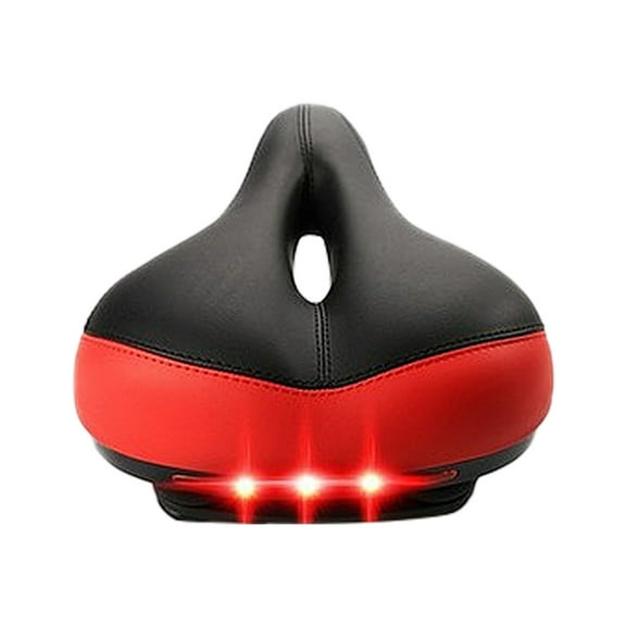 Cailmei Mountain Bike Seat Cushion With Tail Light Bicycle Thickening And Widening Seat Red