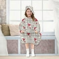 thumbnail image 7 of Gray Plaids Mouse Dress in Christmas Flannel Wearable Blankets Hooded Design Long Sleeves Wrap Unisex for 3T-14Y S, 7 of 7