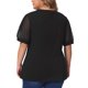 thumbnail image 3 of Blusas casuales de manga abullonada de puntos suizos de talla grande para mujeres Agnes Orinda, V cuello, 4X, negras, 3 of 6