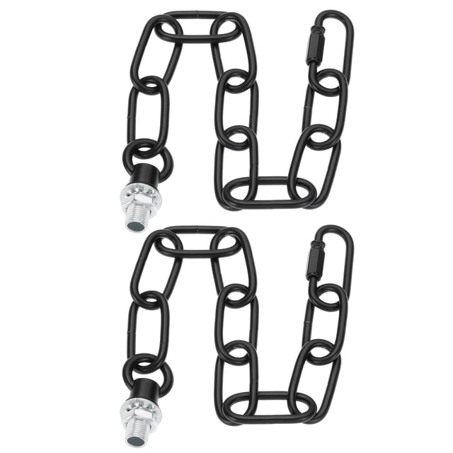 Cadena de accesorio de luz Uxcell de 1 pie, 2 juegos de cadena de iluminación con conectores de enlace rápido hasta 110 lbs negra