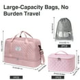 thumbnail image 5 of VEGCOO Travel Duffel Bag, Women's Weekender Bag with Shoe Compartment, Carry-On Travel Bag with Toiletry Bag and Shoe Bag, Gym Duffel Bag with Wet Pocket, Hospital Bag for Delivery Room, Pink, 5 of 7
