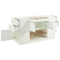 thumbnail image 4 of Aukfa Vanity Dresser Storage Cabinet with Glass Tabletop for Women Bedroom,White, 4 of 7