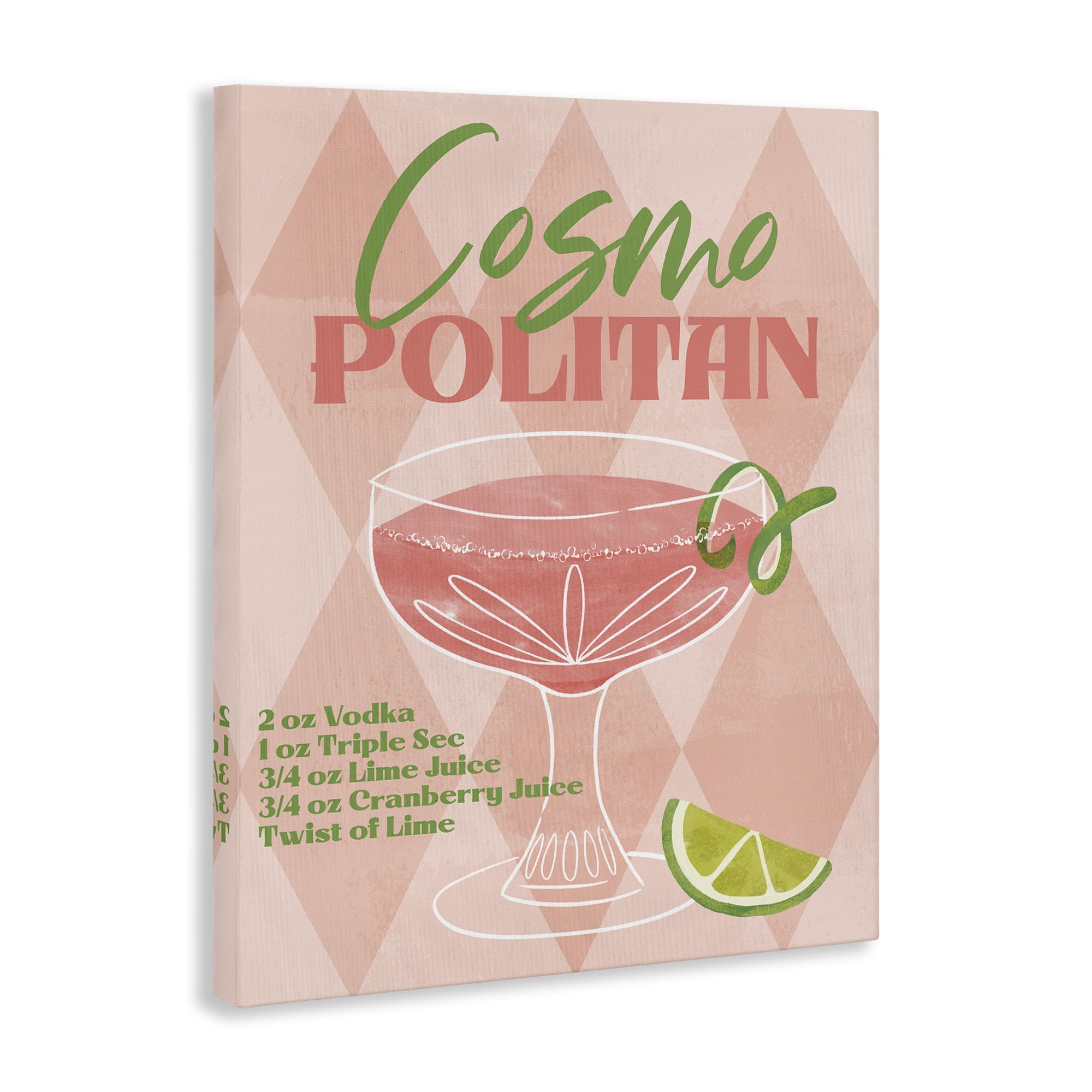 Stupell Industries Retro Cosmopolitan Recipe Food & Beverage Painting Wrapped Canvas Art Print Wall Art, 36 x 48