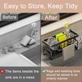 thumbnail image 7 of MerryNine Black Kitchen Sink Caddy Organizer with Brush Holder, Rustproof 304 Stainless Steel Sponge Holder with Incline Self Draining Tray, Countertop Soap & Dishcloth Storage Organizer, 7 of 7