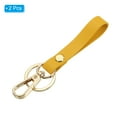 thumbnail image 3 of Uxcell PU Leather Keychain,Key Holder Keyring with Metal Key Ring Anti Lost  Clasp for Men,Yellow, 2 Pack, 3 of 6