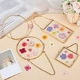 thumbnail image 5 of 3 Styles Pressed Flowers Glass Frames Brass Hanging Picture Frame Gold Double Glass Frame for Pressed Flowers with Chain for Dried Flowers Photo Poster Wall Decor-Rectangle Square Flat Round, 5 of 6