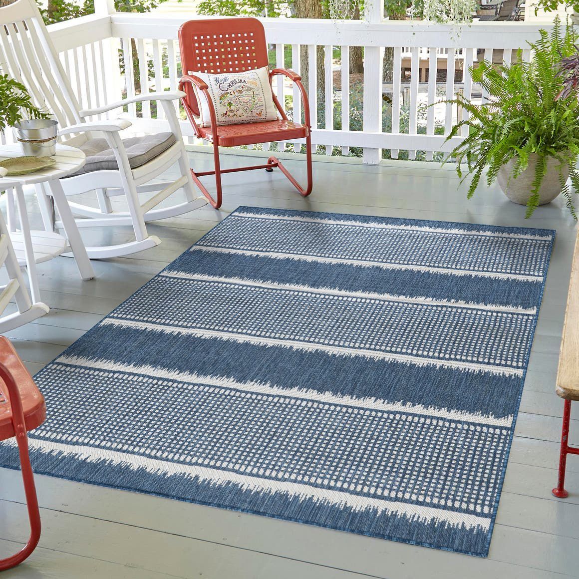 Oksana Quick Dry Indoor Outdoor Rug Easy to Clean for Patio and Deck, 3 ft 3 in x 5 ft