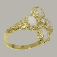 thumbnail image 3 of LBG British Made 10k Yellow Gold Natural Diamond & Opal Womens Cluster Ring - 33 size options - Size 11.75, 3 of 6