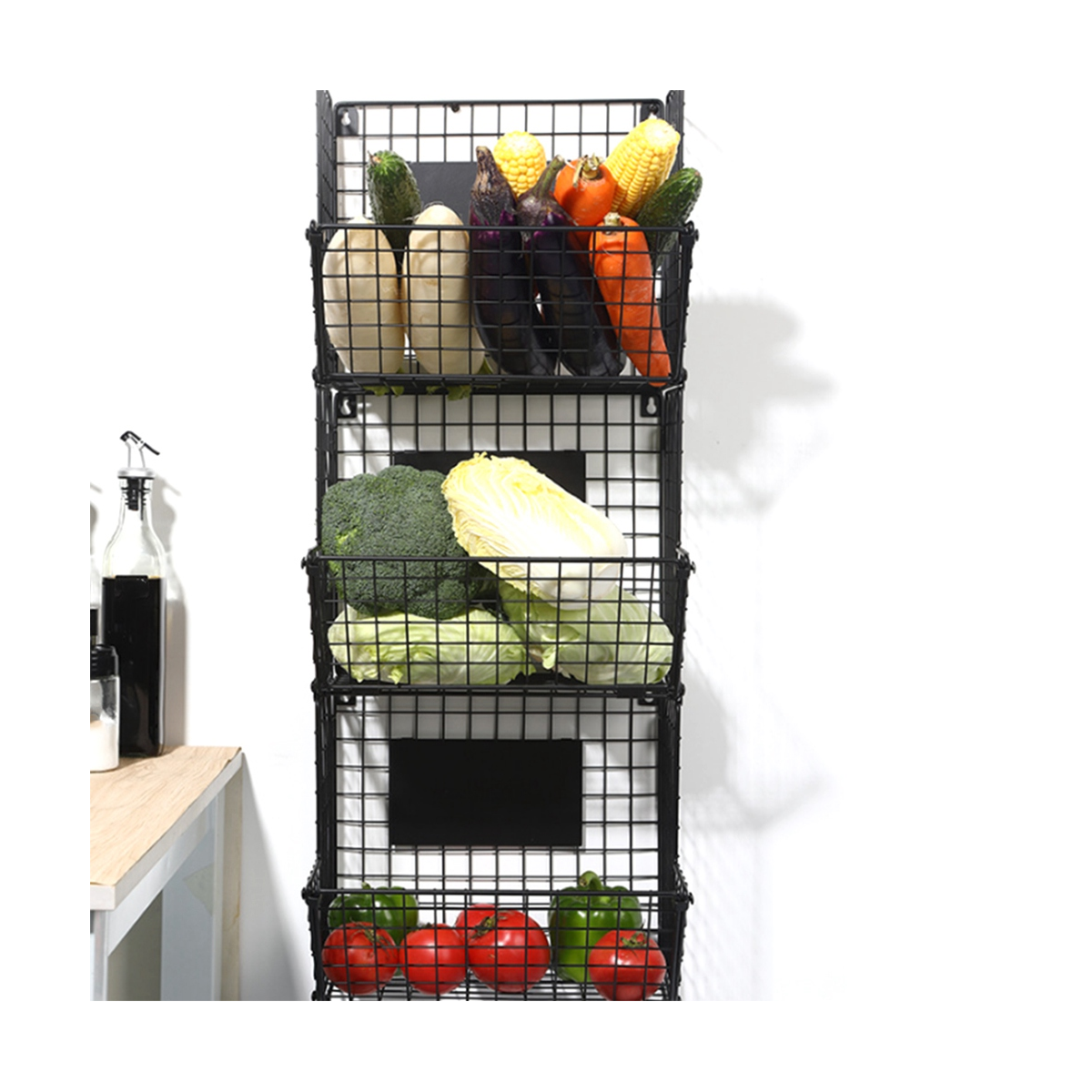 simple-wrought-iron-fruit-basket-multi-layer-diagonal-blue-shelf-living