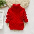thumbnail image 5 of DxhmoneyHX Toddler Boys Sweater Unisex Soft Comfy Warm Long Sleeve Tops Fashion Solid Turtleneck High Collar Cable Knit Pullover Sweaters Size 4-5Years, 5 of 5