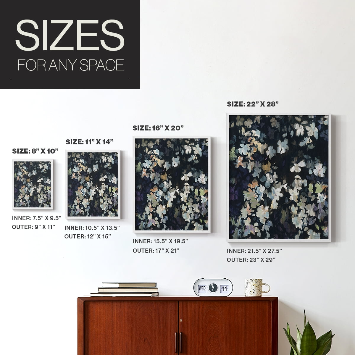Whirlwind Framed Print in White Solid Wood 11 x 14 Framed Print