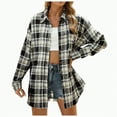 thumbnail image 4 of Towmus Plus Size Flannel Plaid Shirts for Women Long Sleeve Button Down Shirts Casual Fashion Blouses Tops With Pocket Loose Shirt, 4 of 6