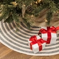 thumbnail image 4 of Colonial Mills 44" Gray and Beige Shag Striped Round Christmas Tree Skirt, 4 of 4