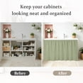 thumbnail image 6 of Sage Green Small Cabinet Curtains 10"W x 11"L, Farmhouse Sage Green Decor Sink Skirt Dust-Proof Short Curtain for Bathroom Vanity Storage Cubby Desk, Self Adhesive Privacy Drapes, 6 of 9