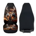 thumbnail image 5 of Pzuqiu Flag Deer Automotive Seat Cover Soft Comfortable 2 Pcs Car Seat Covers for Front Seats Easy Installation with Elastic Edge Car Interior Accessories Fit for Cars SUV Sedan, 5 of 7