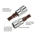 thumbnail image 4 of Uxcell 3pcs FD5.5 Slotted Bit Socket 1/4" Square Drive Flat Head Extension Impact Bit Power Nut Driver Set S2 & CR-V Steel Socket Ratchet Wrench Bits, Silver Red, 4 of 6