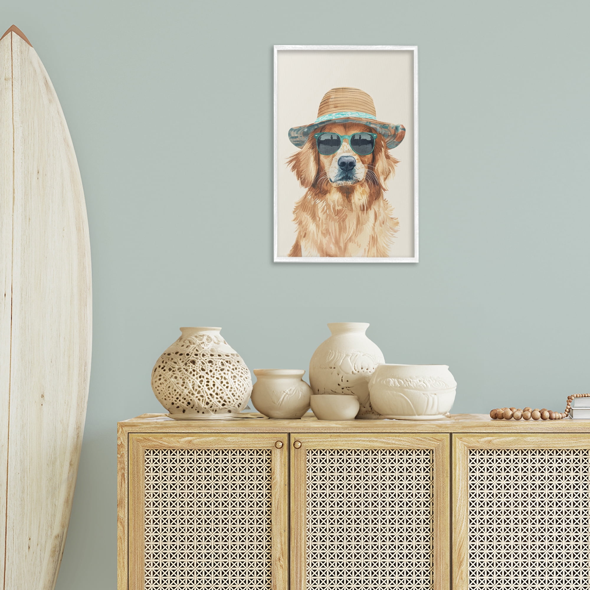 Stupell Industries Hipster Labrador Dog Animals & Insects Painting White Framed Art Print Wall Art, 16 x 24