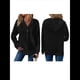 thumbnail image 2 of Sudadera Informal de Punto Gofre para Mujer 2025, Suéter de Cuello en V con Botones Extragrandes y Capucha con Cordón. Negro S, 2 of 7