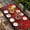 Red, variant on Brown Geometric Table Cloths for 6 Foot Rectangle Tables, Modern Abstract Art Ombre Patio Waterproof Elastic Fitted Tablecloths, Washable Rectangular Table Cover for Camping