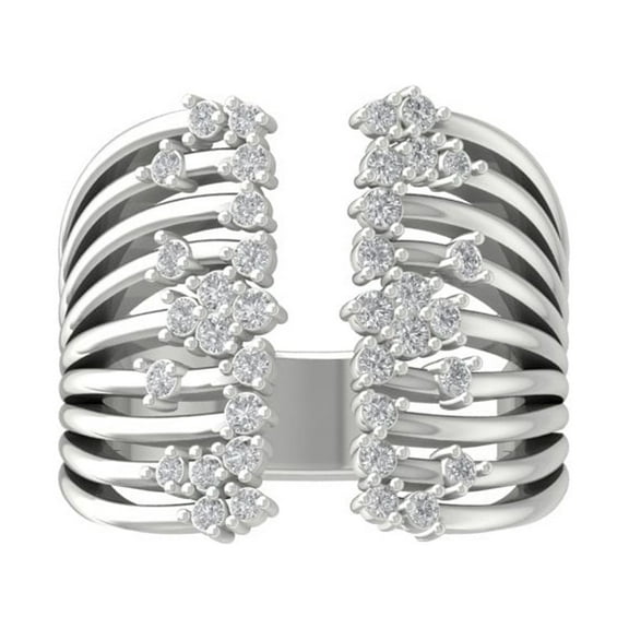 ARAIYA 14K White Gold Round Diamond Fashion Band Ring (1/4 cttw, I-J Color, I2-I3 Clarity), Size 10