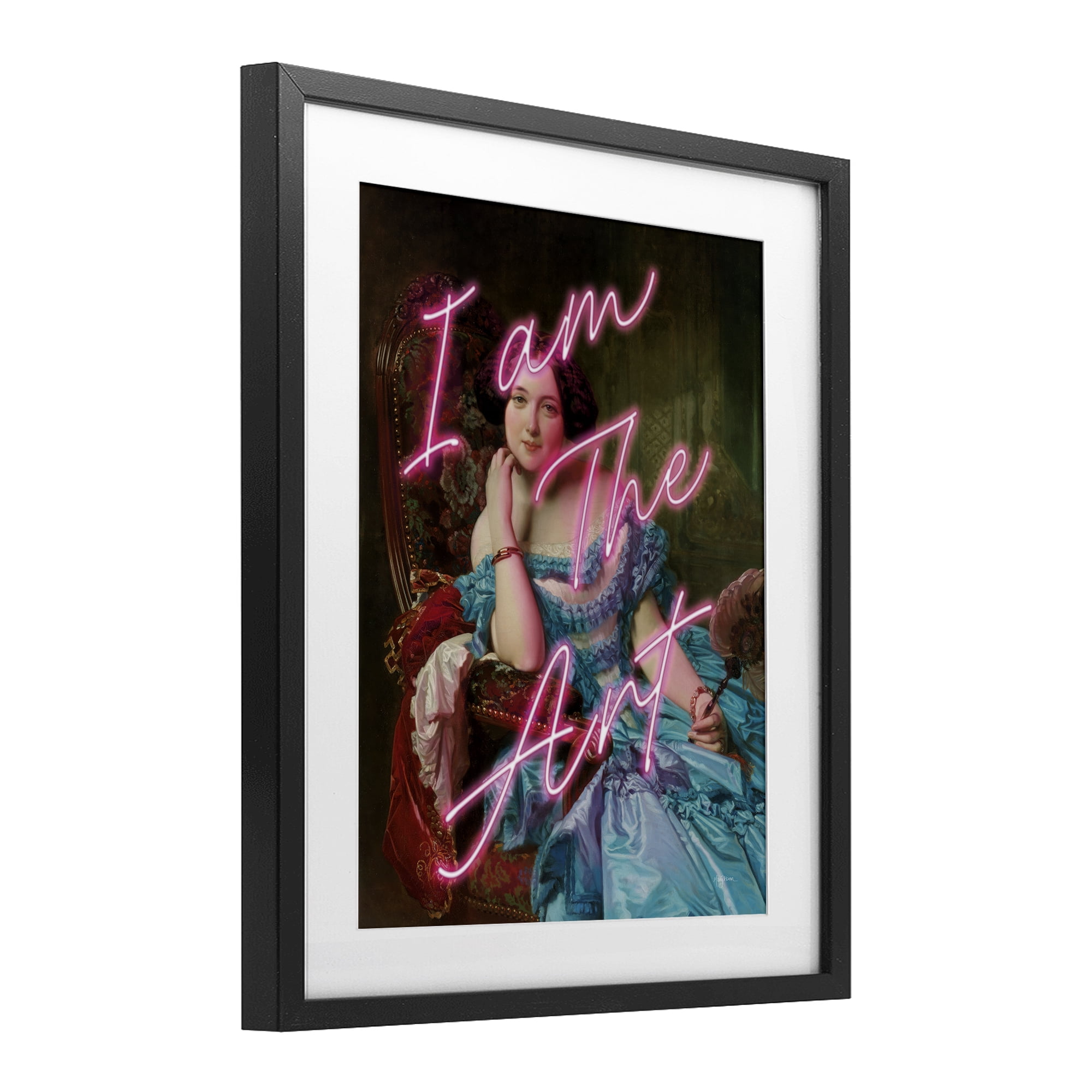 Stupell Industries I Am The Art Portrait Black Framed Print Under Glass, design by Mary Urban