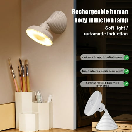 

LED Night Light 360 Degree Rotating Lamp Body Sensor USB for Home Bedroom Bedside